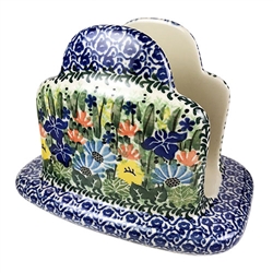 Polish Pottery 6.5" Napkin Holder. Hand made in Poland. Pattern U2202 designed by Maria Starzyk.