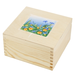 Beautiful hand painted duck eggs with floral designs inside a hand painted wooden box. The duck eggs have been blown empty and come with their own hangers. They come nested inside this beautiful box. Hand made so no two eggs or boxes are exactly alike.