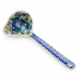 Polish Pottery 7" Gravy Ladle. Hand made in Poland. Pattern U2957 designed by Zofia Spychalska.