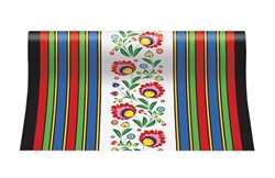 Beautiful light weight Polish paper cut folk design table runner.  Made of 3 ply tissue paper.  Set of 4 in a package.  Each runner is 113" W x 48" L.  Perfect for parties. Made in Poland