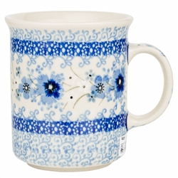 Polish Pottery 8 oz. Everyday Mug. Hand made in Poland. Pattern U4787 designed by Teresa Liana.