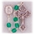 Polish Art Center - 18" 6mm  Emerald Crystal Bead Rosary imported from Italy