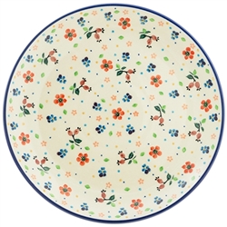 Polish Pottery 10" Dinner Plate. Hand made in Poland. Pattern U4794 designed by Teresa Liana.