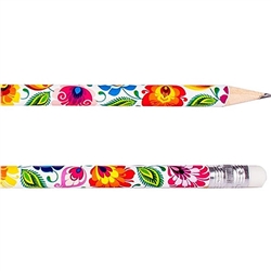 Polish Folk Design Pencil - Lowicz White