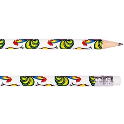 Beautiful folk design. Perfect for gifts.  Standard No.2 pencil with eraser.
7.5" long