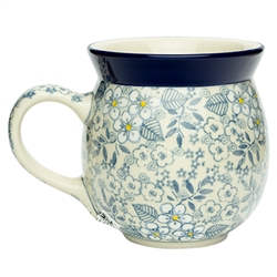 Polish Pottery 16 oz. Bubble Mug. Hand made in Poland. Pattern U4784 designed by Maria Starzyk.