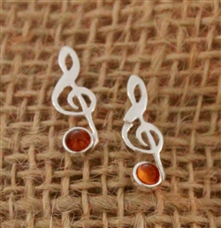 Beautiful sterling silver and amber earrings.  Size approx .75" L x .25" W.