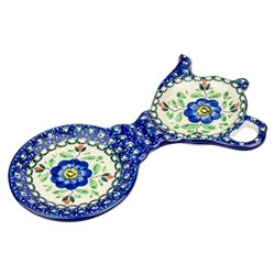 Polish Pottery Tea Bag and Cup Holder. Hand made in Poland. Pattern U440 designed by Ewa Tubaj.