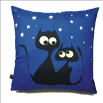 Beautiful stuffed folk design pillow. 100% polyester and made in Poland. Back side of the pillow is solid black. Zipper on one side for convenient cleaning. &#8203;Size 14" x 14".