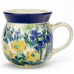 Polish Pottery 16 oz. Bubble Mug. Hand made in Poland. Pattern U4879 designed by Maria Starzyk.