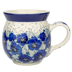 Polish Pottery 16 oz. Bubble Mug. Hand made in Poland. Pattern U4826 designed by Teresa Liana.