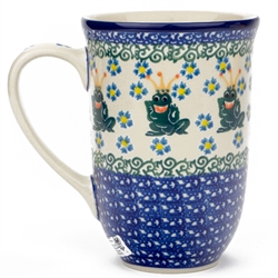 Polish Pottery 17 oz. Bistro Mug. Hand made in Poland. Pattern U9969 designed by Ewa Karbownik.