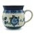 Polish Pottery 6 oz. Bubble Mug. Hand made in Poland and artist initialed.