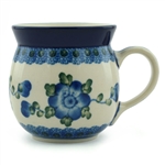 Polish Pottery 6 oz. Bubble Mug. Hand made in Poland and artist initialed.