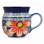 Polish Pottery 6 oz. Bubble Mug. Hand made in Poland. Pattern U1913 designed by Maryla Iwicka.