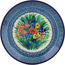 Polish Pottery 10.5" Dinner Plate. Hand made in Poland. Pattern U2799 designed by Teresa Liana.
