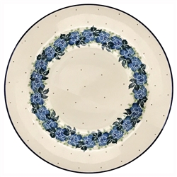 Polish Pottery 10.5" Dinner Plate. Hand made in Poland and artist initialed.