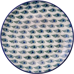 Polish Pottery 10.5" Dinner Plate. Hand made in Poland and artist initialed.