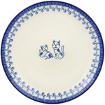 Polish Pottery 10.5" Dinner Plate. Hand made in Poland and artist initialed.