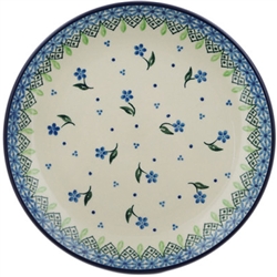 Polish Pottery 8" Dessert Plate. Hand made in Poland and artist initialed.