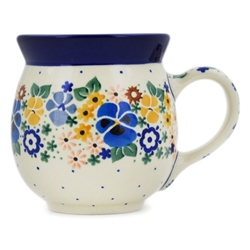 Polish Pottery 16 oz. Bubble Mug. Hand made in Poland. Pattern U865 designed by Maria Starzyk.