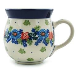 Polish Pottery 16 oz. Bubble Mug. Hand made in Poland and artist initialed.