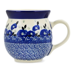 Polish Pottery 16 oz. Bubble Mug. Hand made in Poland and artist initialed.