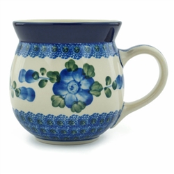 Polish Pottery 16 oz. Bubble Mug. Hand made in Poland and artist initialed.