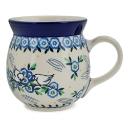 Polish Pottery 16 oz. Bubble Mug. Hand made in Poland and artist initialed.