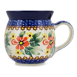 Polish Pottery 16 oz. Bubble Mug. Hand made in Poland. Pattern U686 designed by Ewa Karbownik.