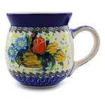 Polish Pottery 16 oz. Bubble Mug. Hand made in Poland. Pattern U3951 designed by Maryla Iwicka.