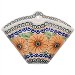 Polish Pottery 9" Coffee Filter Holder. Hand made in Poland. Pattern U740 designed by Lucyna Lenkiewicz.