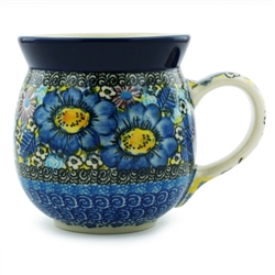 Polish Pottery 16 oz. Bubble Mug. Hand made in Poland. Pattern U4659 designed by Maria Starzyk.