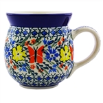 Polish Pottery 11 oz. Bubble Mug. Hand made in Poland. Pattern U1873 designed by Lucyna Lenkiewicz.