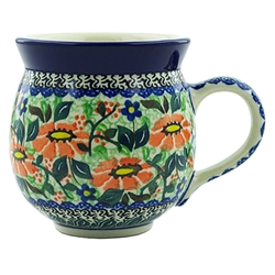 Polish Pottery 11 oz. Bubble Mug. Hand made in Poland. Pattern U2097 designed by Agnieszka Damian.