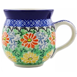 Polish Pottery 11 oz. Bubble Mug. Hand made in Poland. Pattern U1740 designed by Zofia Spychalska.