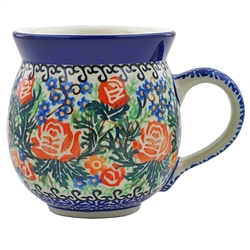 Polish Pottery 11 oz. Bubble Mug. Hand made in Poland. Pattern U1804 designed by Teresa Nakonieczna.