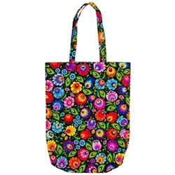 A cotton bag is an irreplaceable accessory during a shopping trip. Roomy and comfortable. Decorated with a pattern inspired by a folk cutout from Lowicz. You can carry it both on your shoulder and in your hand - it has long and wide handles. Indispensable