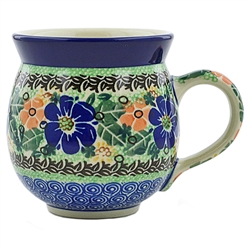 Polish Pottery 11 oz. Bubble Mug. Hand made in Poland. Pattern U2200 designed by Maria Starzyk.