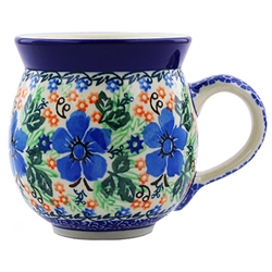 Polish Pottery 11 oz. Bubble Mug. Hand made in Poland. Pattern U2145 designed by Irena Maczka.