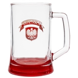 This is a 1/2 liter heavy glass mug. Made in Krosno, Poland, the center of Polish fine glassware.