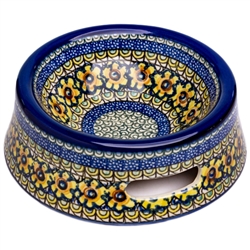 Polish Pottery 7" Pet Dish. Hand made in Poland. Pattern U294 designed by Maryla Iwicka.