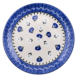 Polish Pottery 8" Dessert Plate. Hand made in Poland and artist initialed.