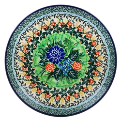 Polish Pottery 8" Dessert Plate. Hand made in Poland. Pattern U2019 designed by Teresa Liana.