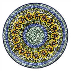 Polish Pottery 8" Dessert Plate. Hand made in Poland. Pattern U294 designed by Maryla Iwicka.