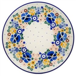 Polish Pottery 8" Dessert Plate. Hand made in Poland. Pattern U865 designed by Maria Starzyk.