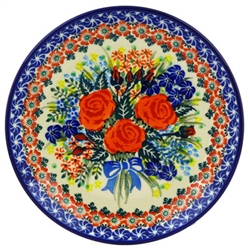 Polish Pottery 8" Dessert Plate. Hand made in Poland. Pattern U2932 designed by Honorata Kedzierska.