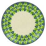 Polish Pottery 10.5" Dinner Plate. Hand made in Poland and artist initialed.