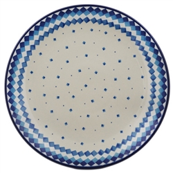 Polish Pottery 10.5" Dinner Plate. Hand made in Poland and artist initialed.