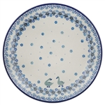 Polish Pottery 10.5" Dinner Plate. Hand made in Poland and artist initialed.